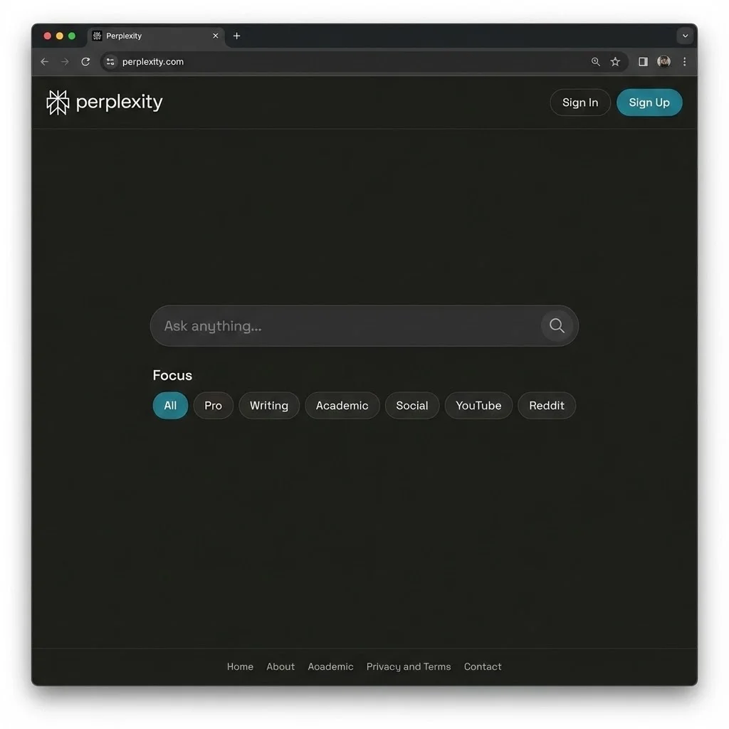 [Page d'accueil Perplexity]