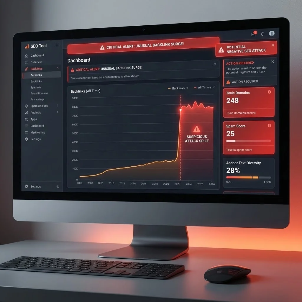 [Dashboard détection attaque backlinks]