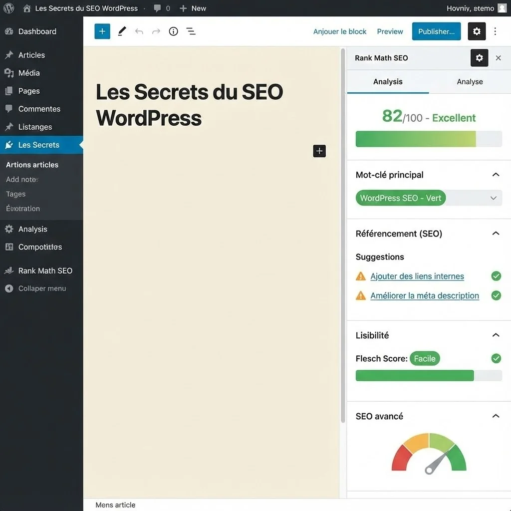[Interface Yoast ou Rank Math]